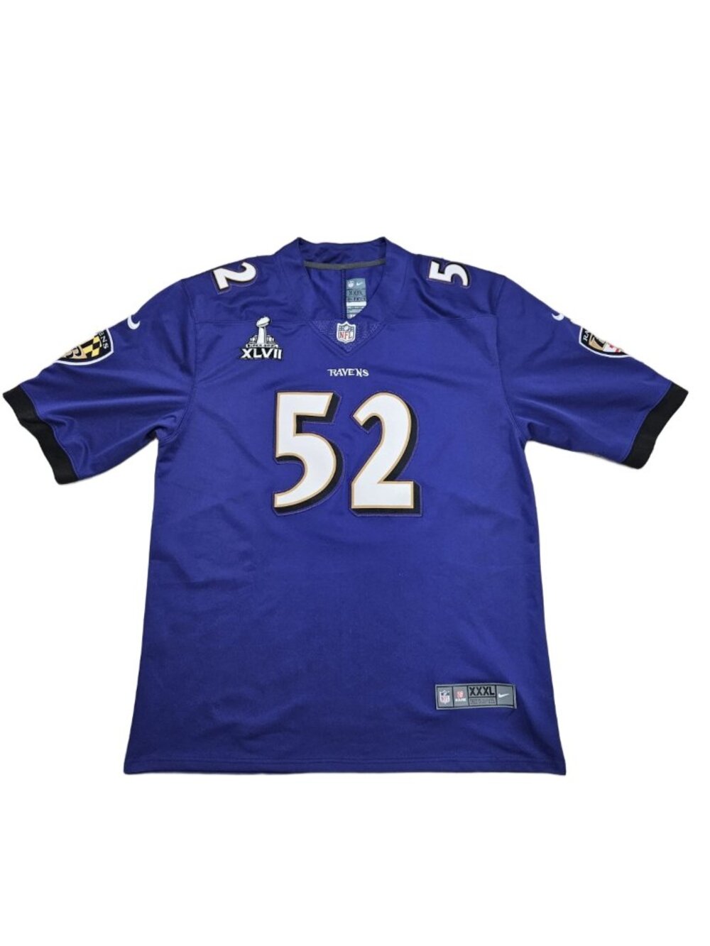 Baltimore Ravens Ray Lewis #52 Nike Super Bowl XLVII Jersey Men's 3XL